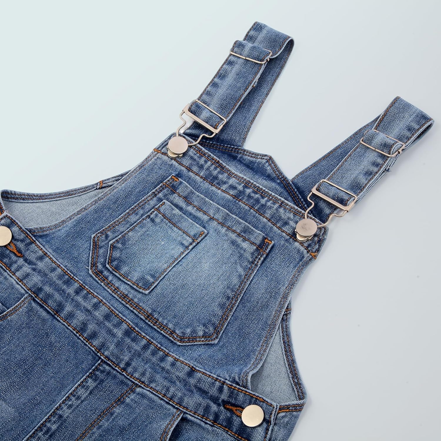 Girls Boys Denim Overalls,Kids Toddler Stretchy Dungarees Pants