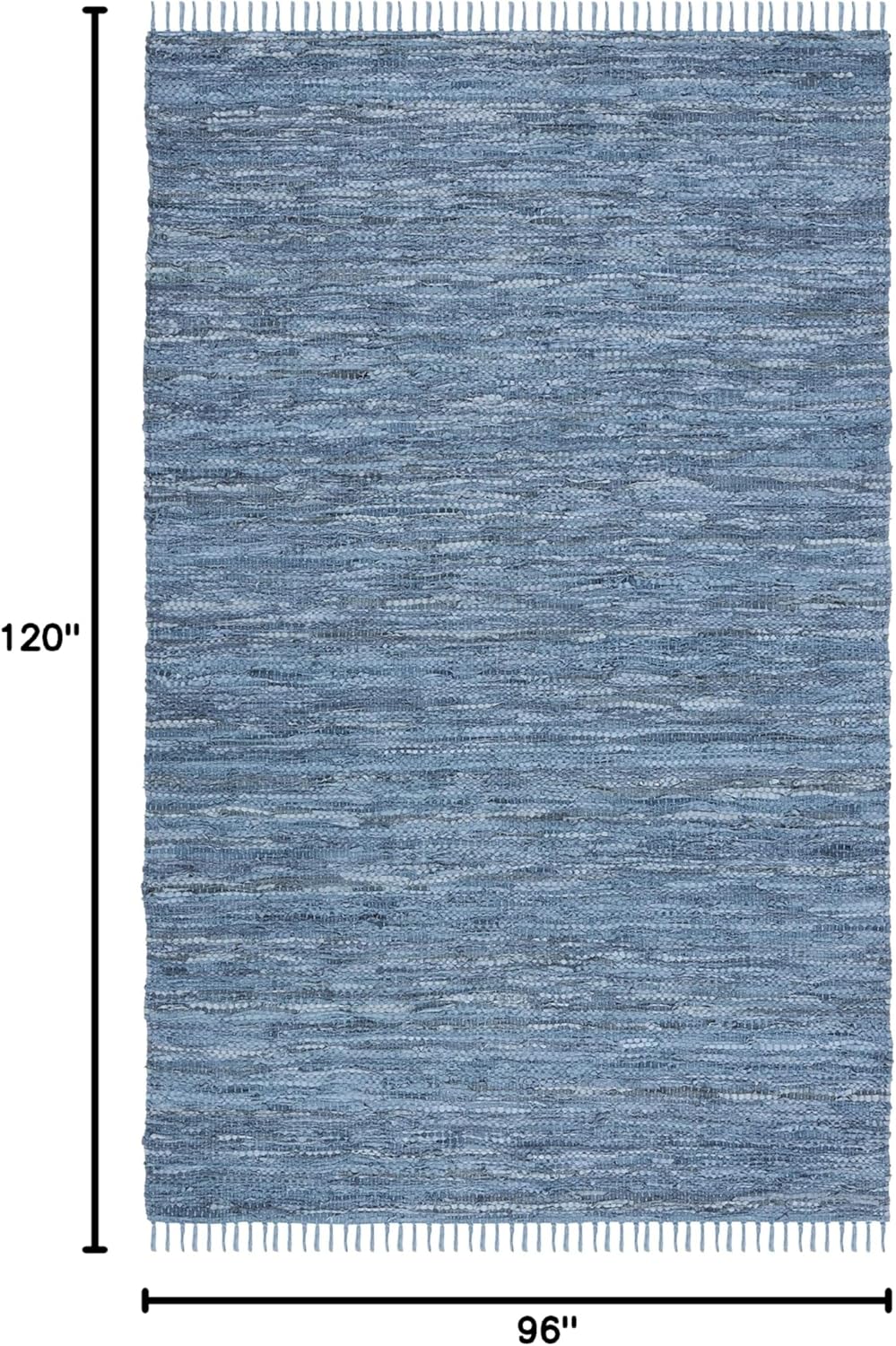 SAFAVIEH Area Rug 8x10 - Vintage Leather Collection - Large - Blue & Grey, Handmade Boho Fringe Leather, Ideal for Living Room, Bedroom, Dining Space (VTL501M)