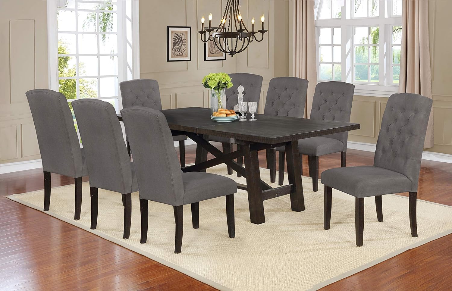 Best Quality Furniture 9Pc Dining Set (1 Table + 8 Chairs