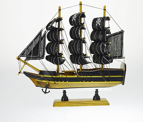 Miniatura 2 de Figura de barco pirata náutico, embarcación preconstruida, madera auténtica hecha a mano, 10 pulgadas, velero coleccionable para decoración del
