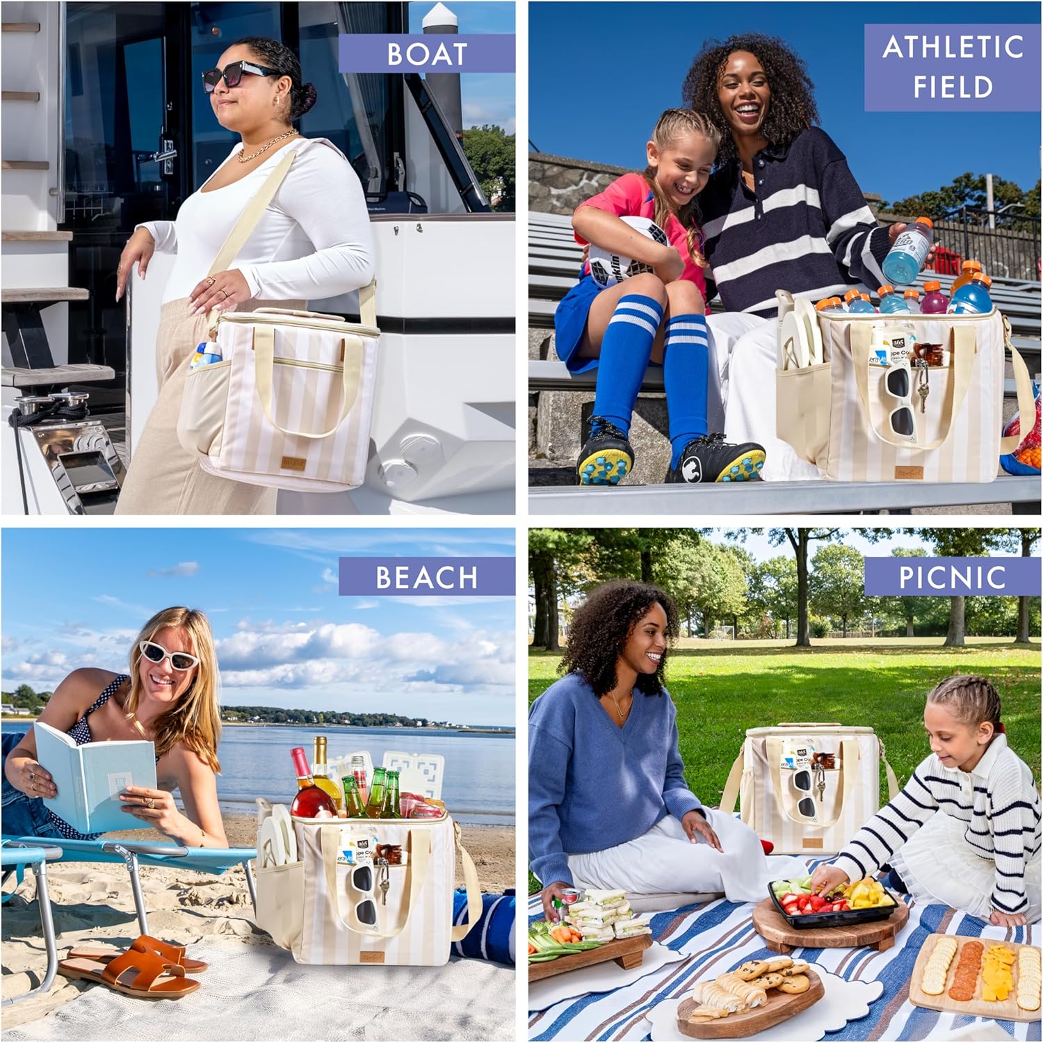 Fit & Fresh, 24-Can Soft Cooler Bag Insulated Leak-Resistant, Portable Soft Cooler, Large Cooler, Soft Sided Cooler Bag, Travel Cooler, Pina Colada - Image 7