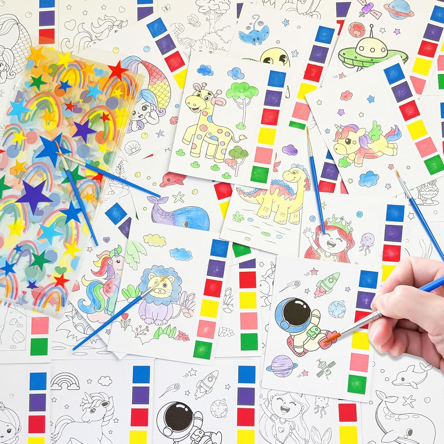 PEMOTYST 198 PCS Watercolor Coloring Books Goodie Bags Stuffers Bulk Kids Party Favors for Art Craft Kit Classroom Prizes School Birthday Party Supplies - Image 4