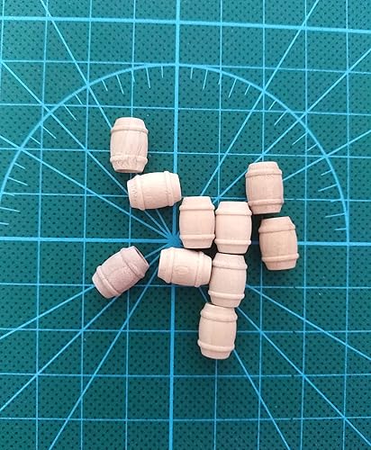 Accesorios para modelos de barcos - Cubo de madera de 0.433x0.276 in Barril de vino de madera 10pcs