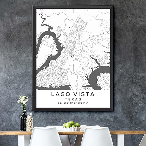 Miniatura 5 de Mapa de Lago Vista, Texas, Light 2 (24x36)