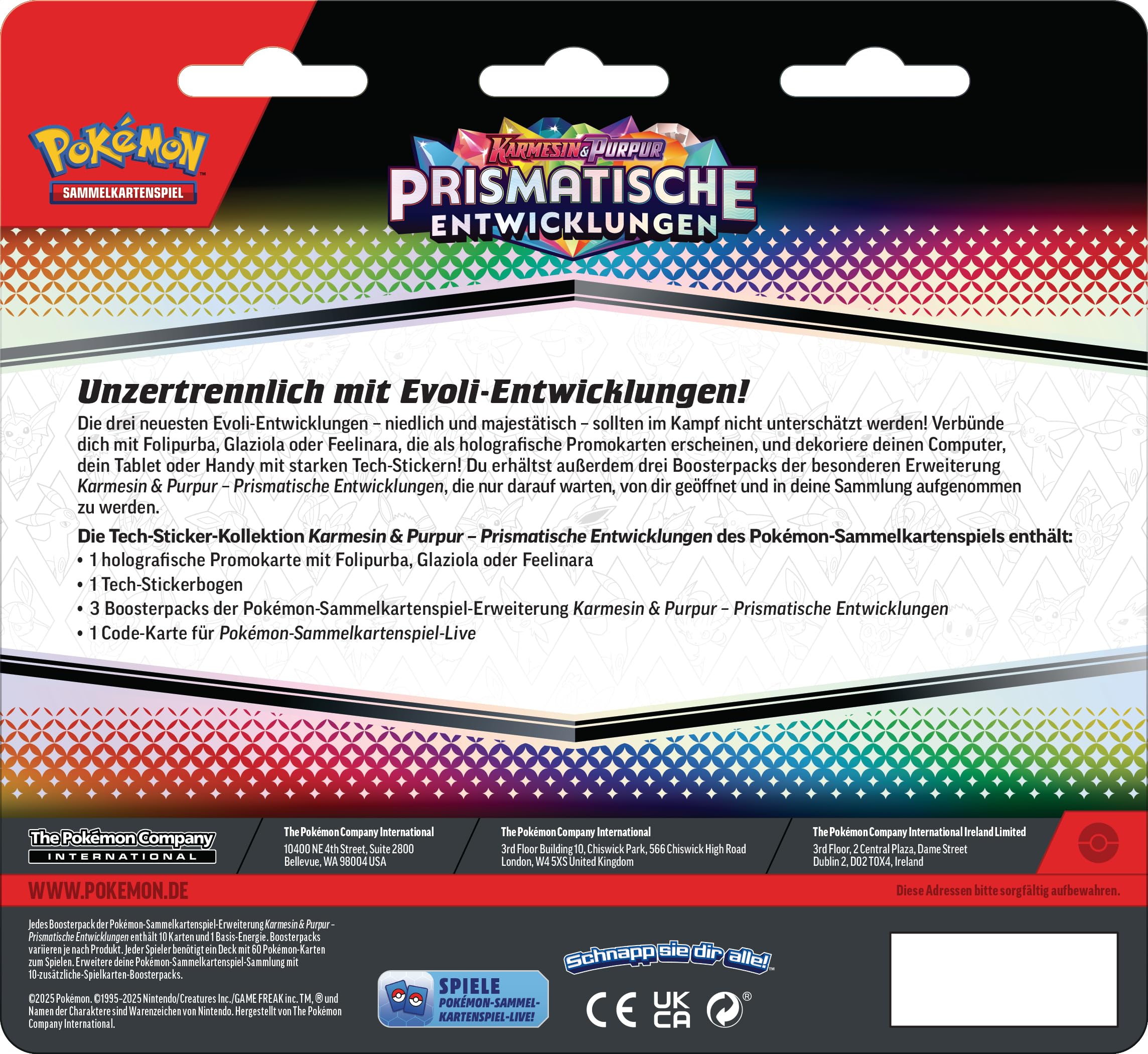 Pokémon - Kolekcjonerska gra karciana kolekcja naklejek karmazynowych i purpur – Pryzmatyczne zmiany: Glaziola (1 holograficzna karta promocyjna i 3 pakiety wzmacniające)