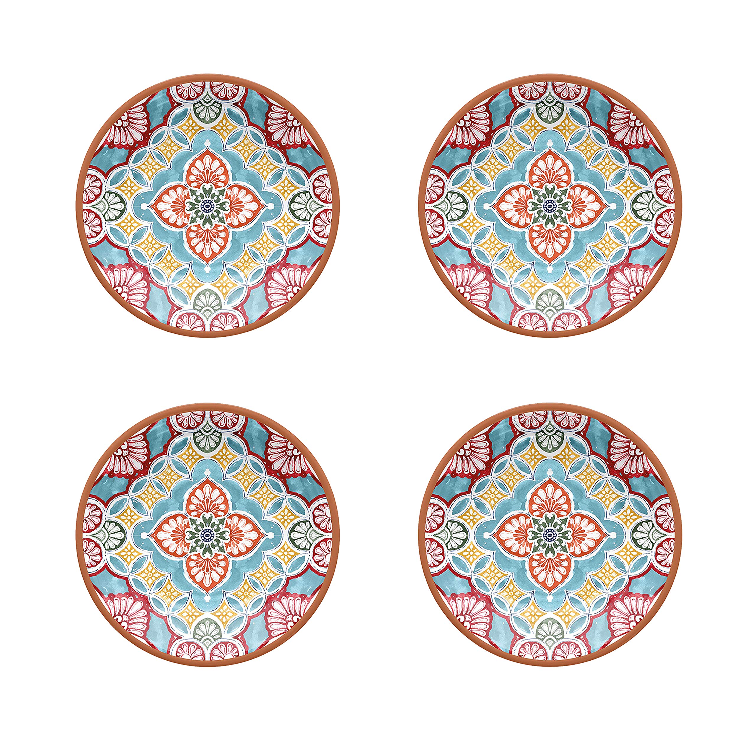 Auntie Morags Purely Home Rio Corte - Outdoor/Camping/BBQ - Melamine Side Plates Sets (4)