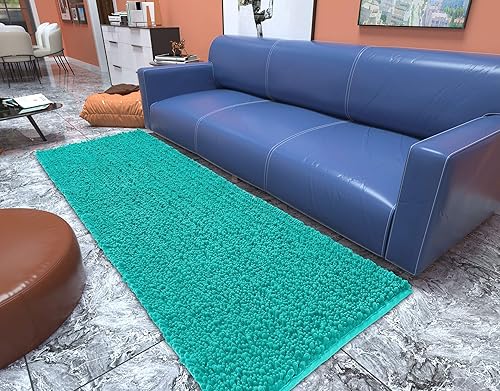 Miniatura 191 de Yimobra - Tapete de baño largo de felpilla, grande de 55.1 x 24 pulgadas, microfibra gruesa, absorbente, extrasuave, antideslizante, peludo, lavable