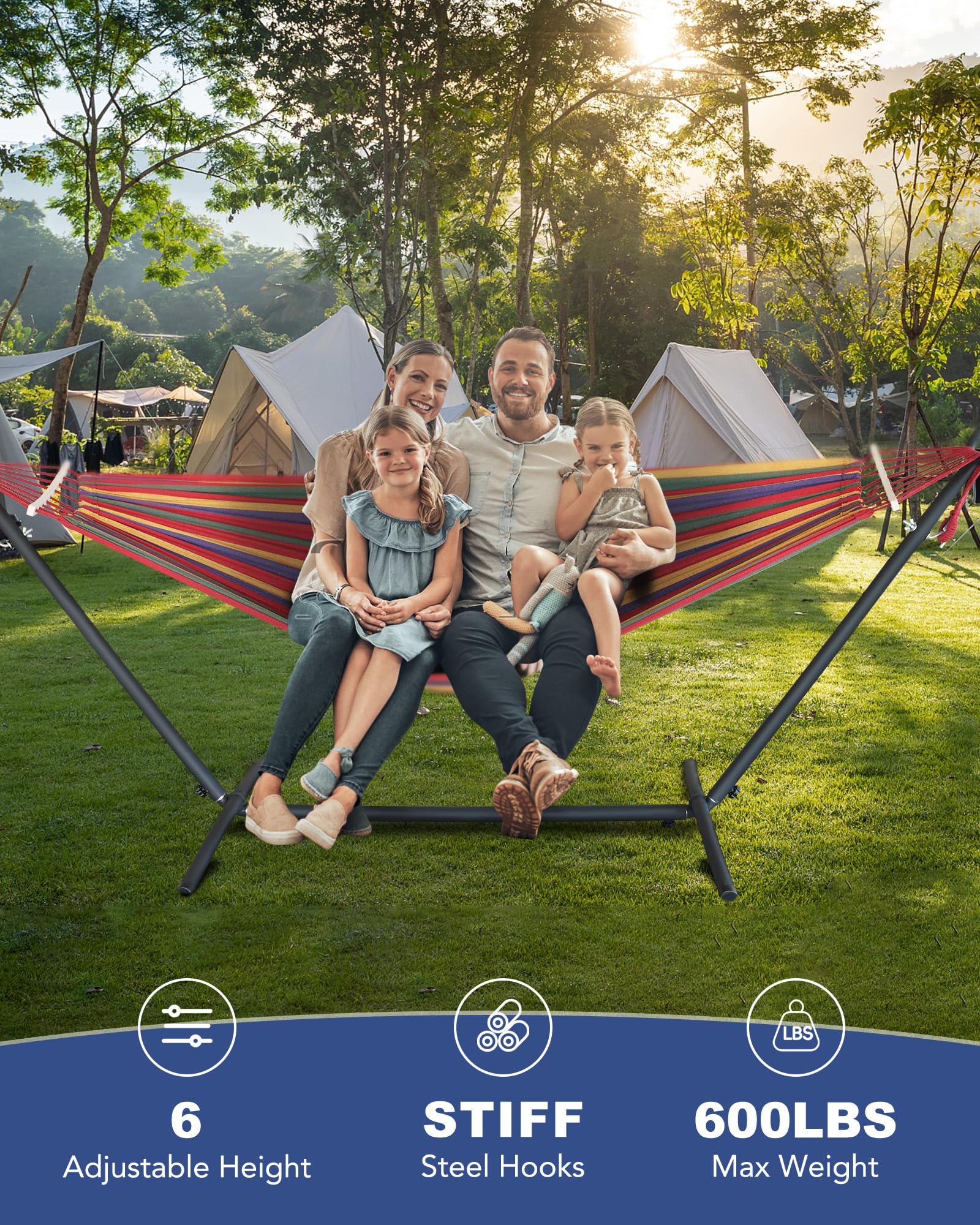 Amazon.com : EveryFun Double Hammock with Heavy-Duty Steel Stand