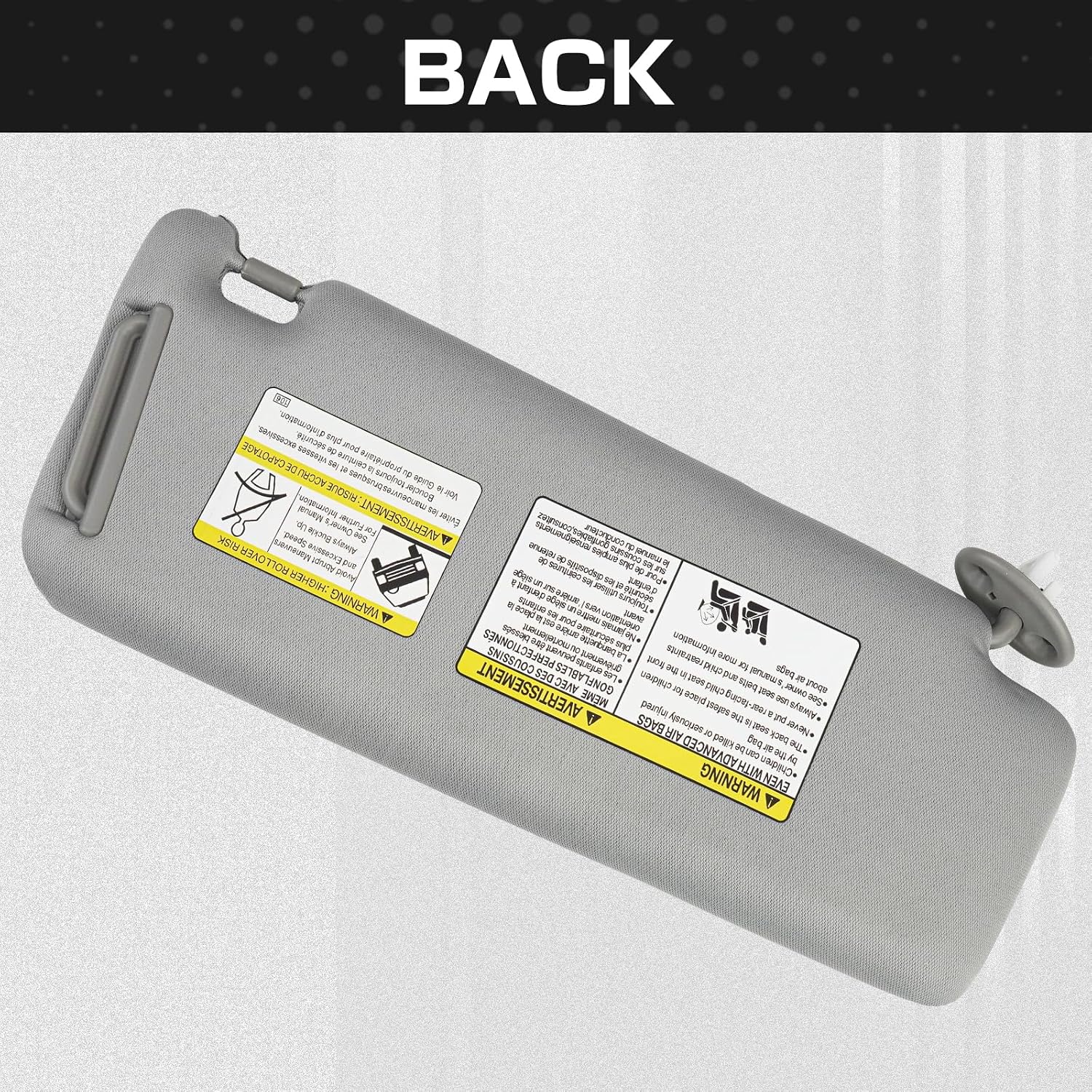 Sun Visor Grey Left Driver Side with Vanity Light Compatible with Toyota 4Runner SR5 TRD Limited Base Venture Sport 2010-2023 Replace for 7432035A91B1 7432035A90B1