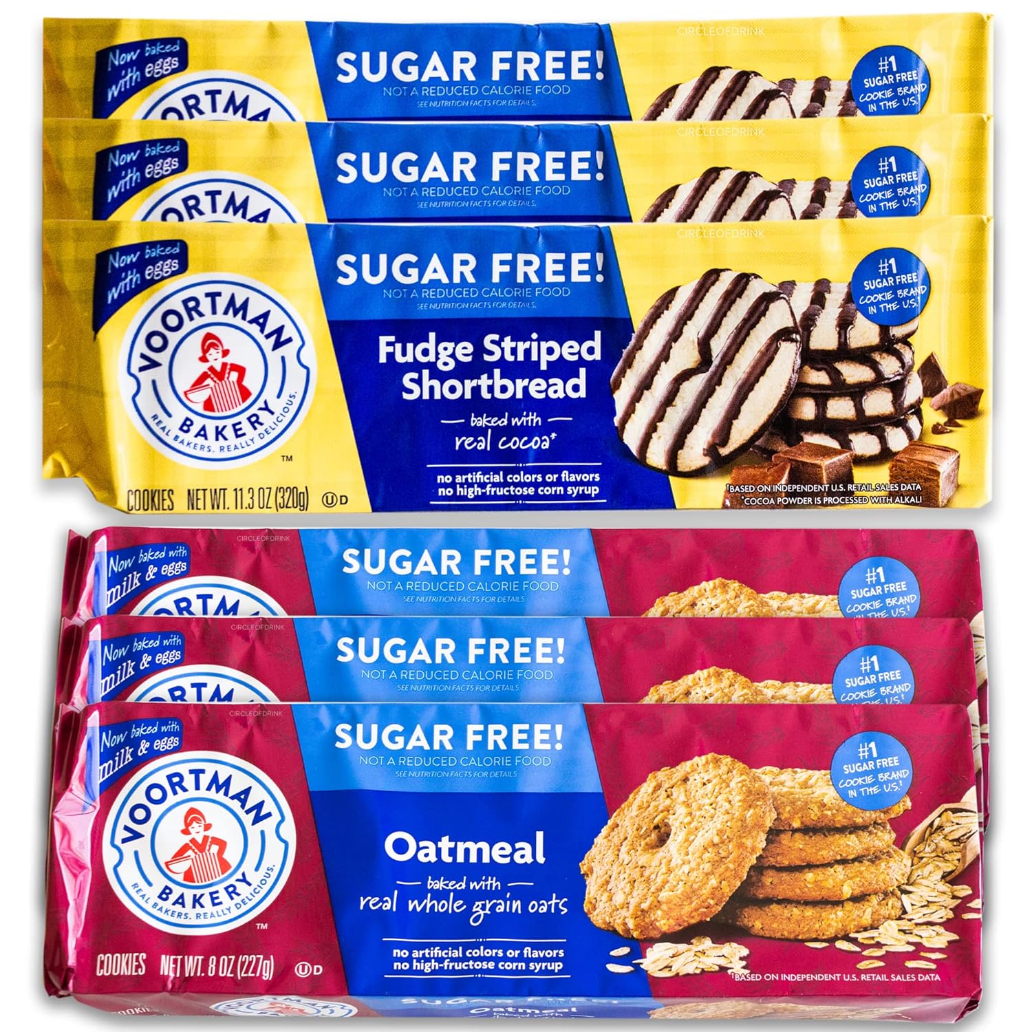 Voortman Sugar Free Cookies Variety Pack Oatmeal (3