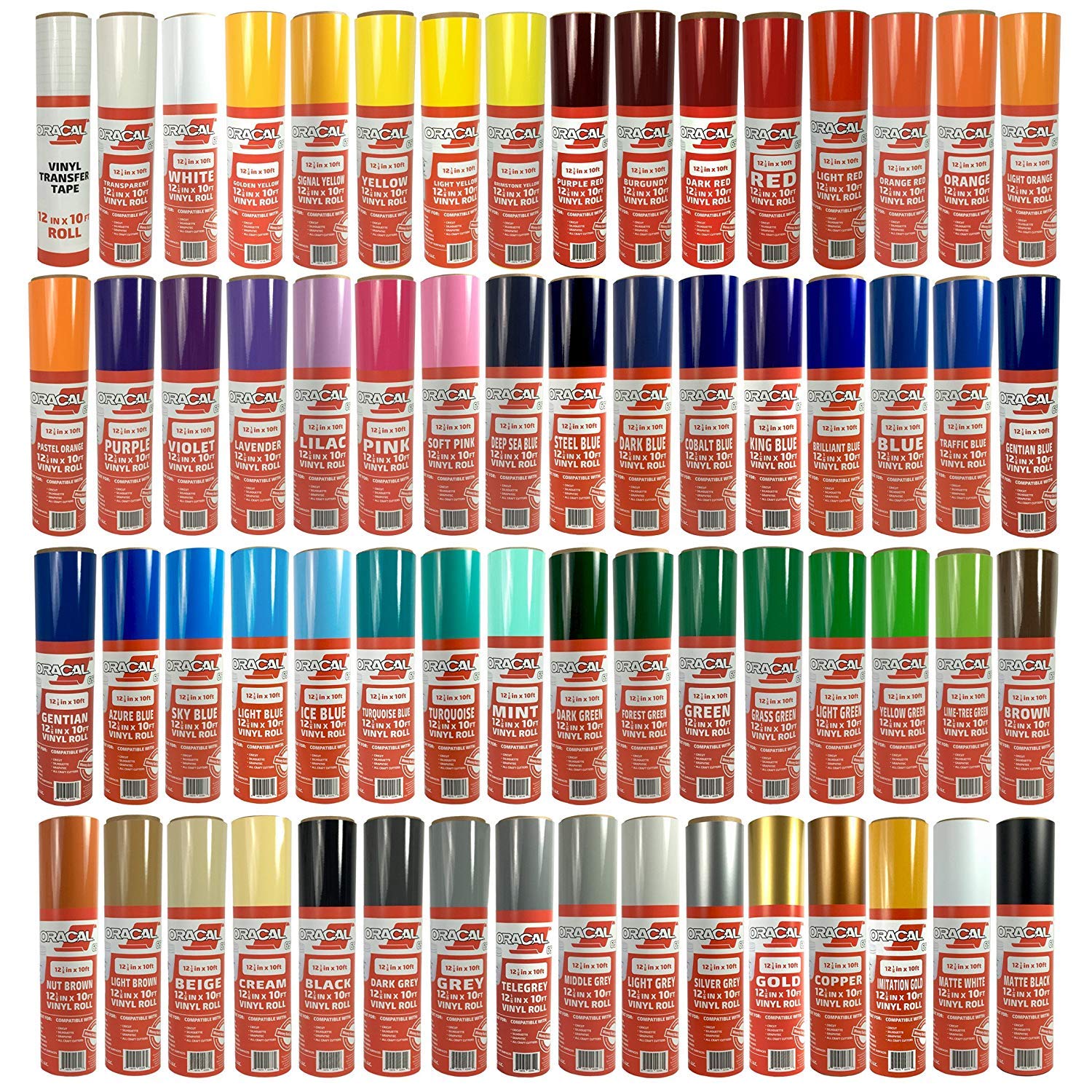 Amazon.com: ORACAL 651 Rolls of Vinyl for Cricut, Silhouette, Cameo, Craft  Cutters, Printers, and Decals - Gloss Finish - Outdoor and Permanent  (12.125" x 10ft, White) : Arts, Crafts & Sewing