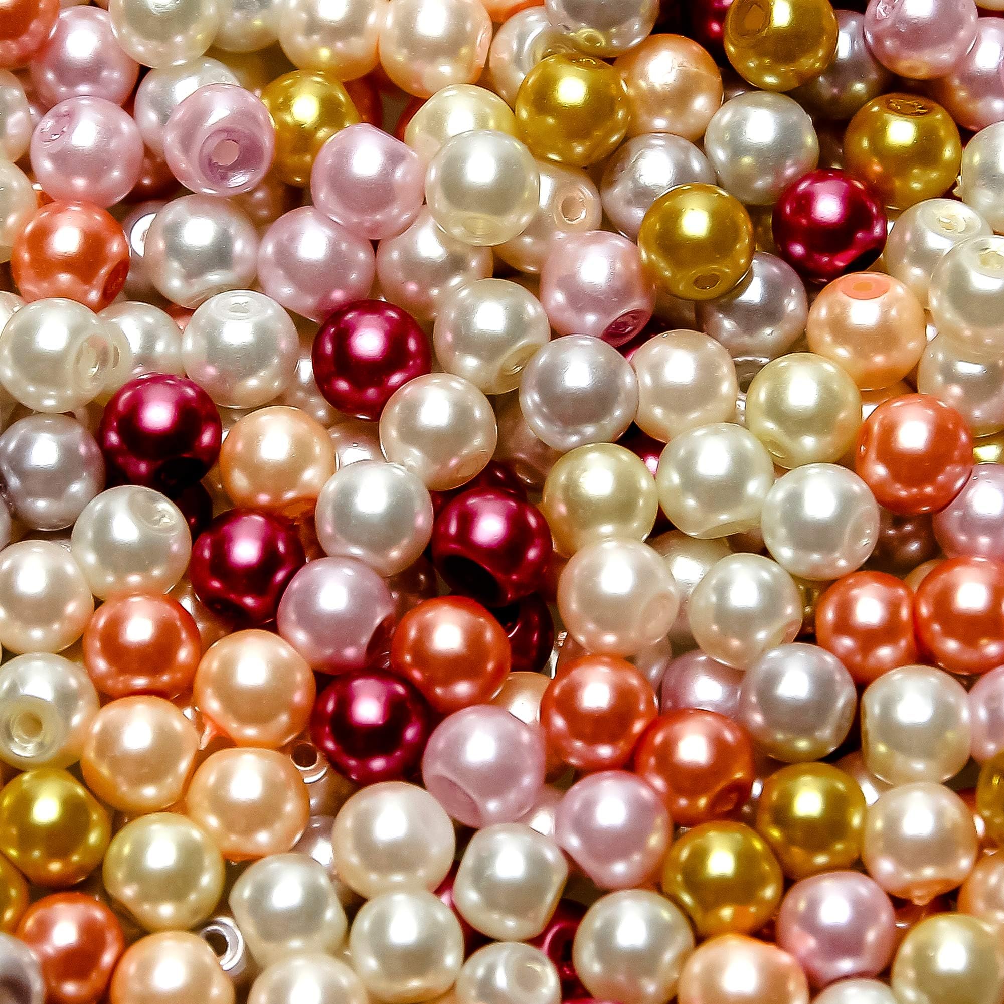 1000 Perles Rondes 8mm – Perles Nacrées Colorées – Plastique ABS – DIY Bijoux, Bracelets, Colliers, Création