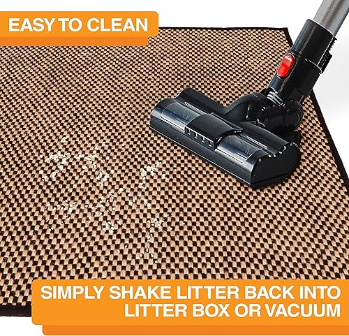 Miniatura 8 de Neater Pets - Tapete para atrapar arena de yute, material ecológico a base de plantas que atrapa el desorden de la caja de arena de gatitos para