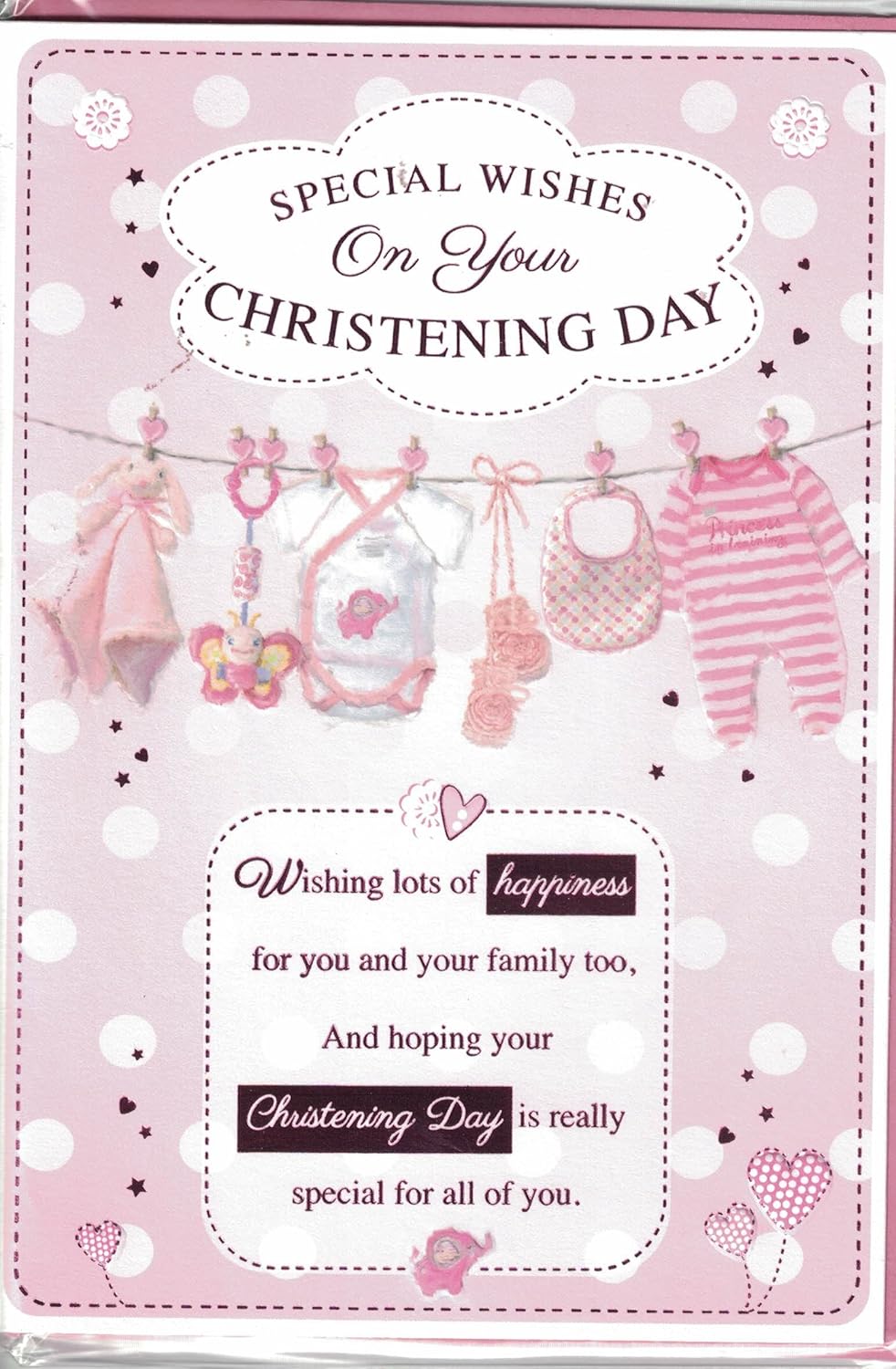 Girl's Christening Card Special Wishes On Your Christening Day Baby