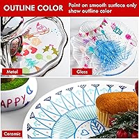 Vista 4 de Shuttle Art Paquete de 40 marcadores permanentes de contorno de doble línea, 20 marcadores plateados y 20 dorados, juego de marcadores brillantes