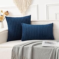 Vista 89 de UGASA - Juego de 2 fundas de almohada de terciopelo a rayas, funda decorativa para cojín con cremallera oculta para el hogar, sofá, dormitorio
