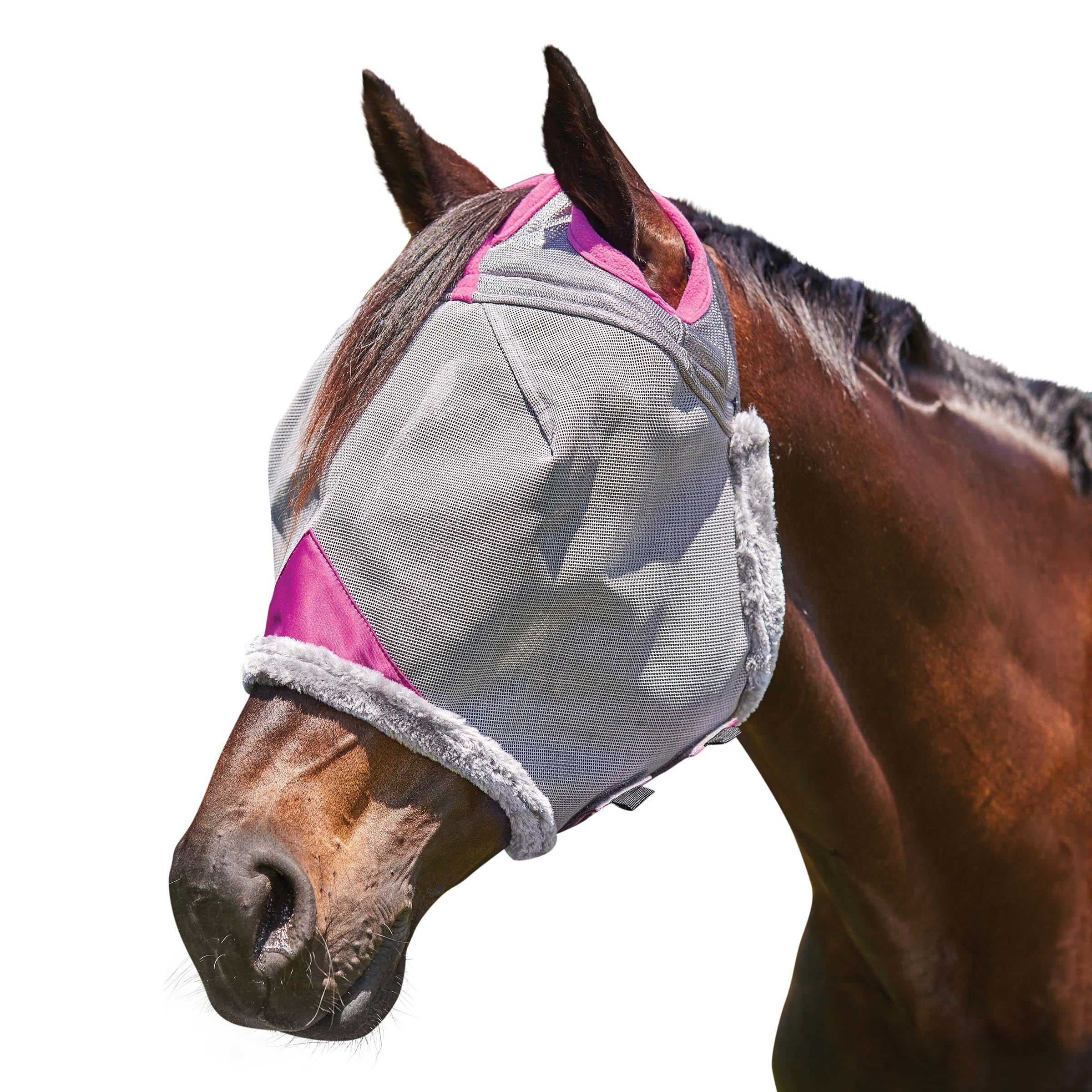 WeatherBeeta ComFiTec Deluxe Durable Mesh Mask, Grey/Purple, Pony