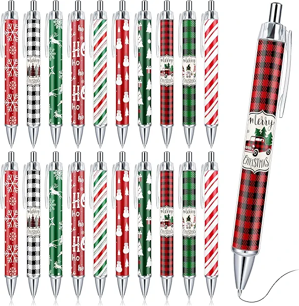 50 Pcs Christmas Ballpoint Pens Bulk - Christmas Pens Gifts Gnome Snowflake Snowman Design Retractable Christmas Ink Pens Christmas Cartoon Pens for Xmas Party Favors Office Classroom School Supplies