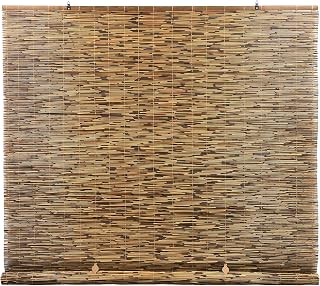 Radiance Cordless Bamboo Roll-Up Shades, Cocoa 60x72 - Indoor Outdoor Porch Patio Window Blinds, Natural Cooling & Child-Safe