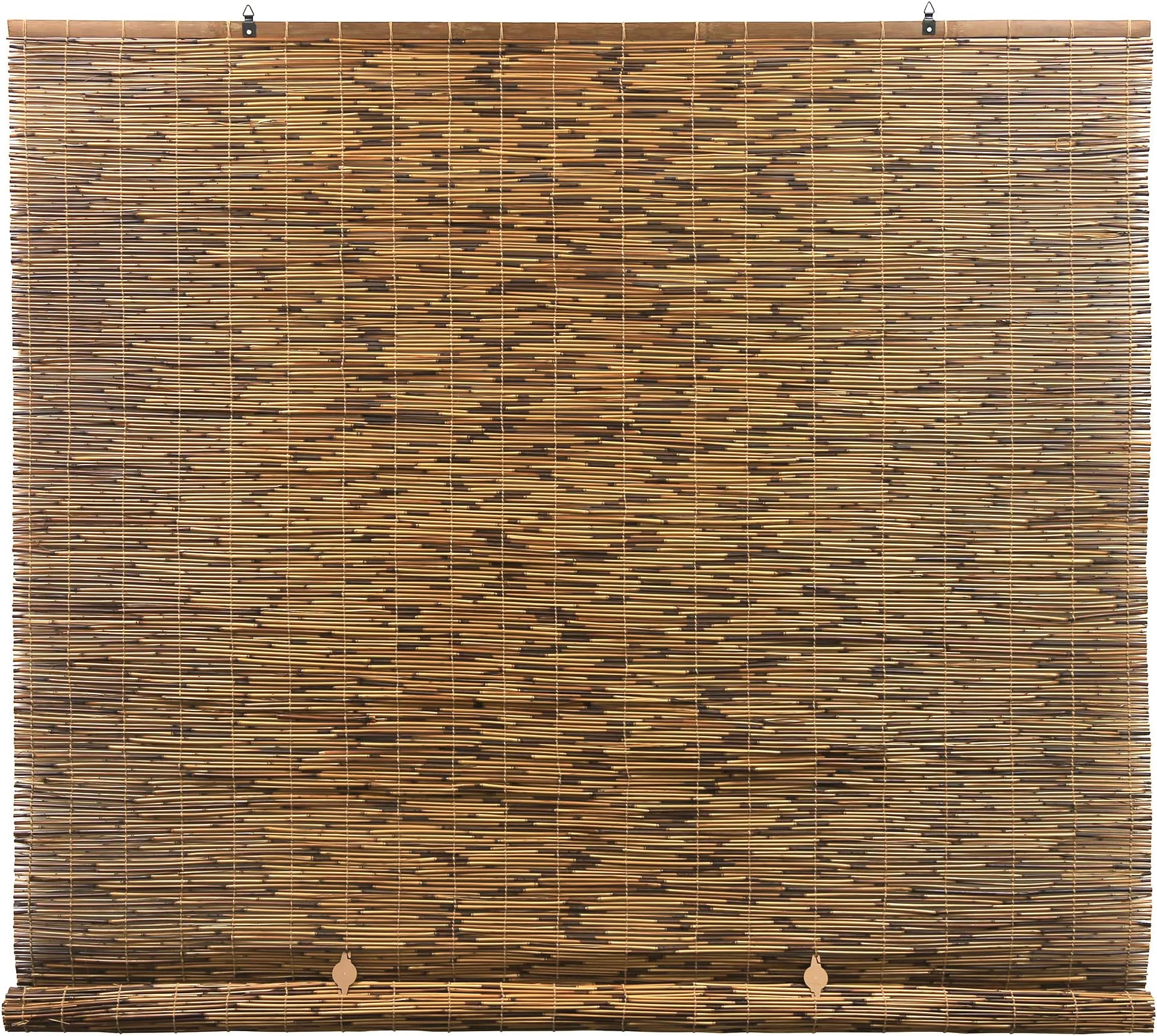 Radiance Cordless Bamboo Blinds - Waterproof Roller Shades for Porch, Patio & Interior Windows - Roll-up Bamboo Shades for Inside Mount - Indoor & Outdoor Privacy Screen - Cocoa, 48"W x 72"L, 3370748E