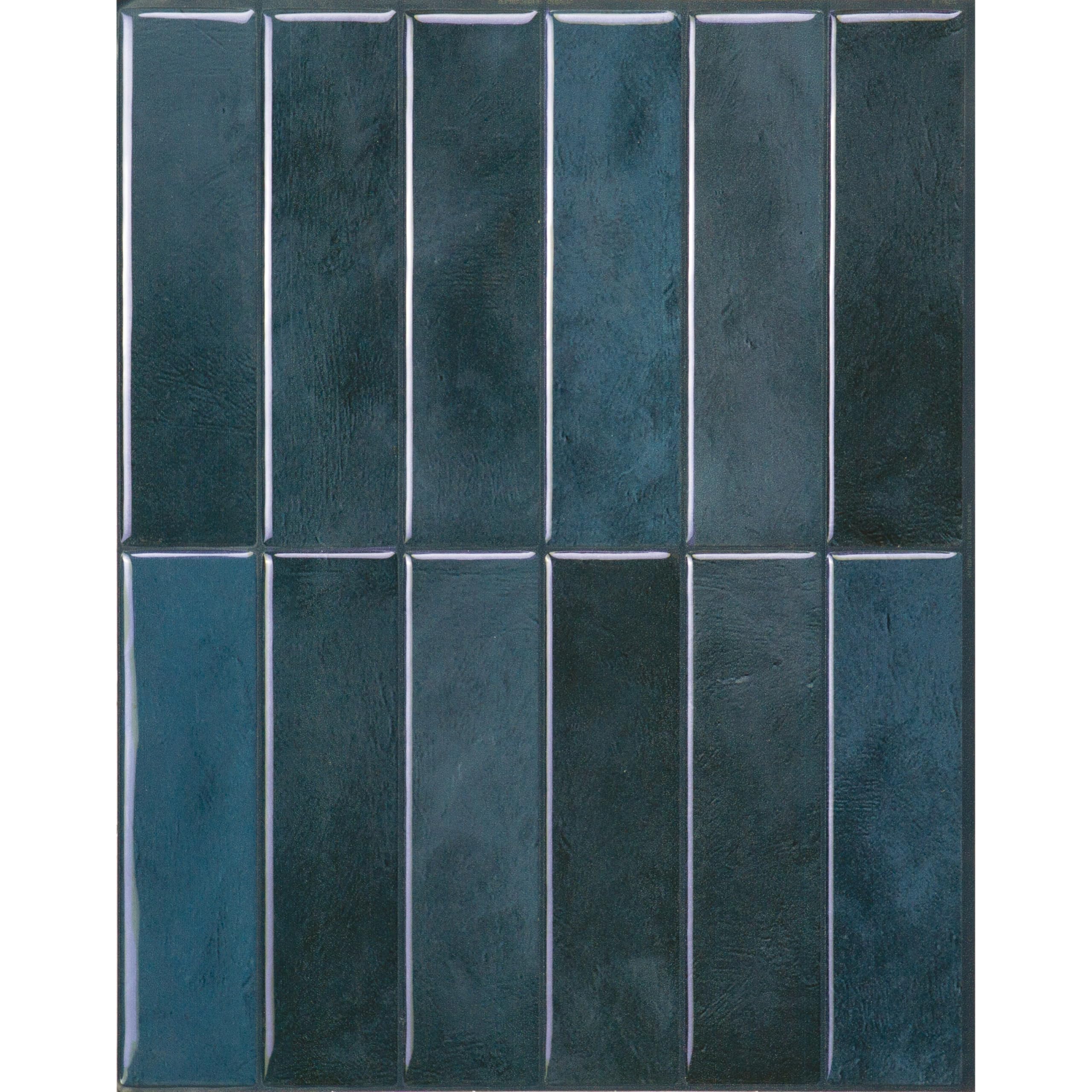 Smart Tiles Stick On Tiles Splashback - Morocco Blue, Self Adhesive Wall Tiles, 5 Wall Panels 11.43x9 in, Heat Resistant self Adhesive Wallpaper Tile, Water Resistant Bathroom Tile, Made in Canada