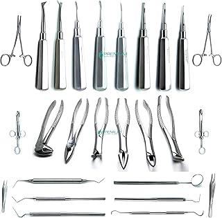 26 Pcs Dental Extracton Pro Full Set Elevators Forceps Scalers Tweezers Probes