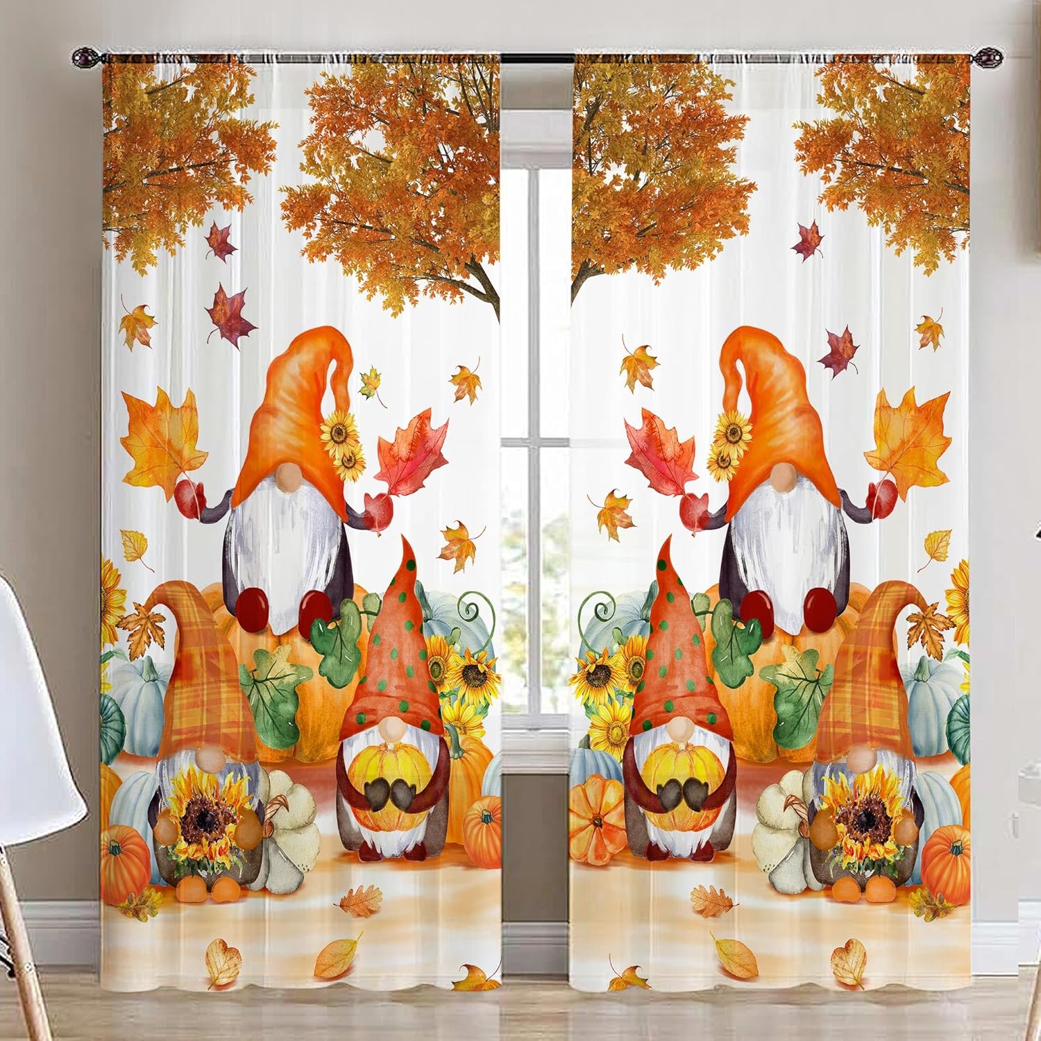 PINATA Fall Curtains for Living Room,Fall Gnomes