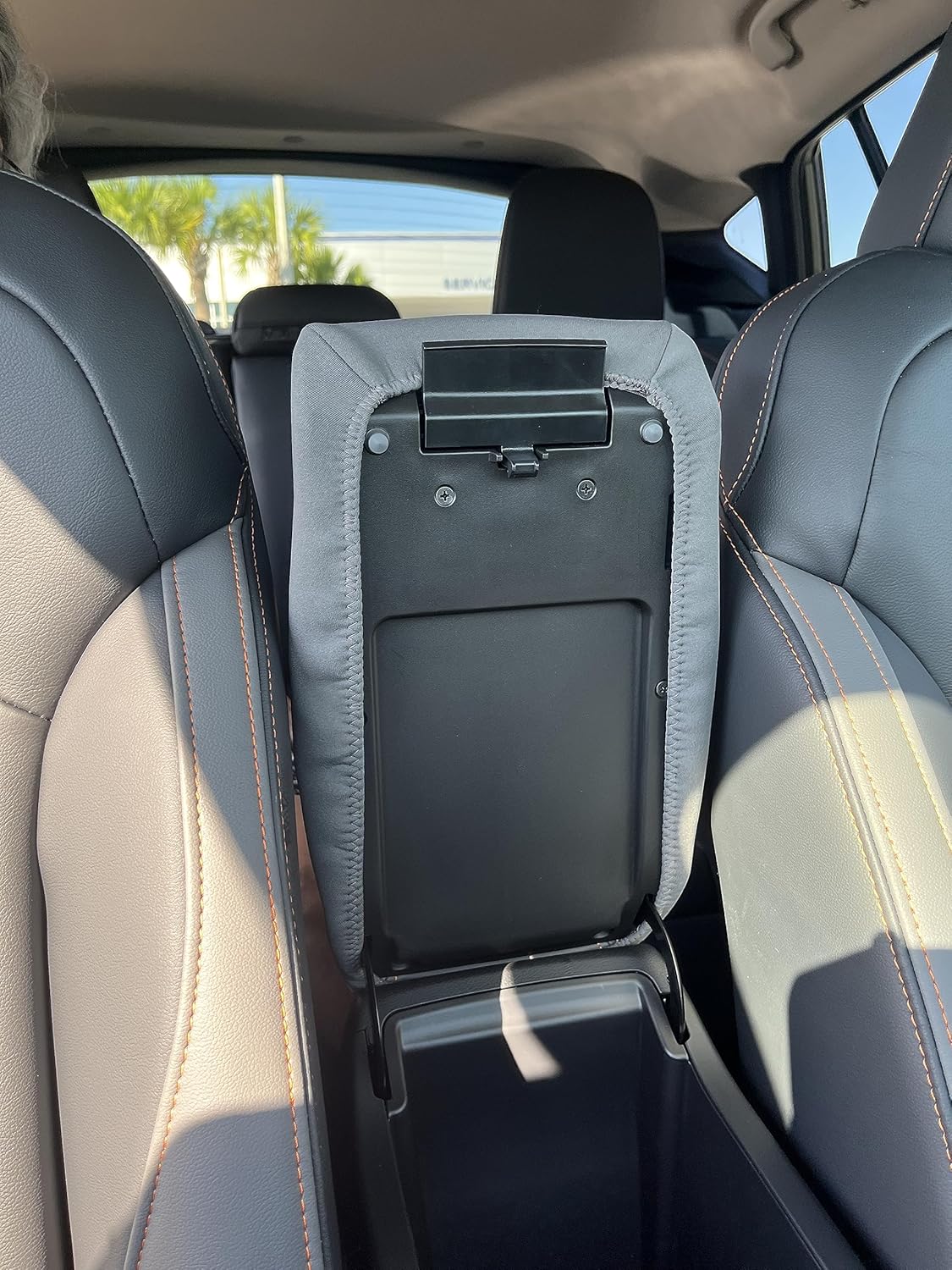 Car Console Covers Plus Made in USA Designed for Subaru Crosstrek & Subaru Impreza 2024-2026 Neoprene Auto Armrest Center Console Cover Protector Gray