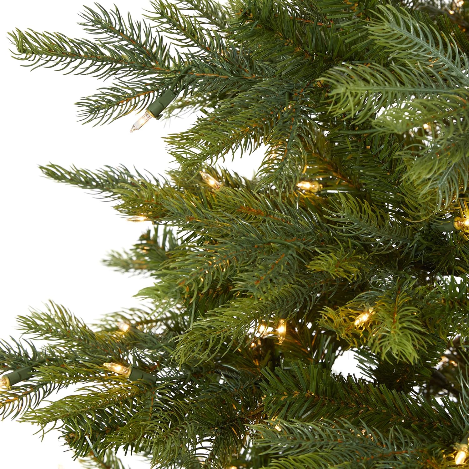 Nearly Natural 7ft. North Carolina Spruce Artificial Christmas Tree with 450 Clear Lights and 931 Bendable Branches