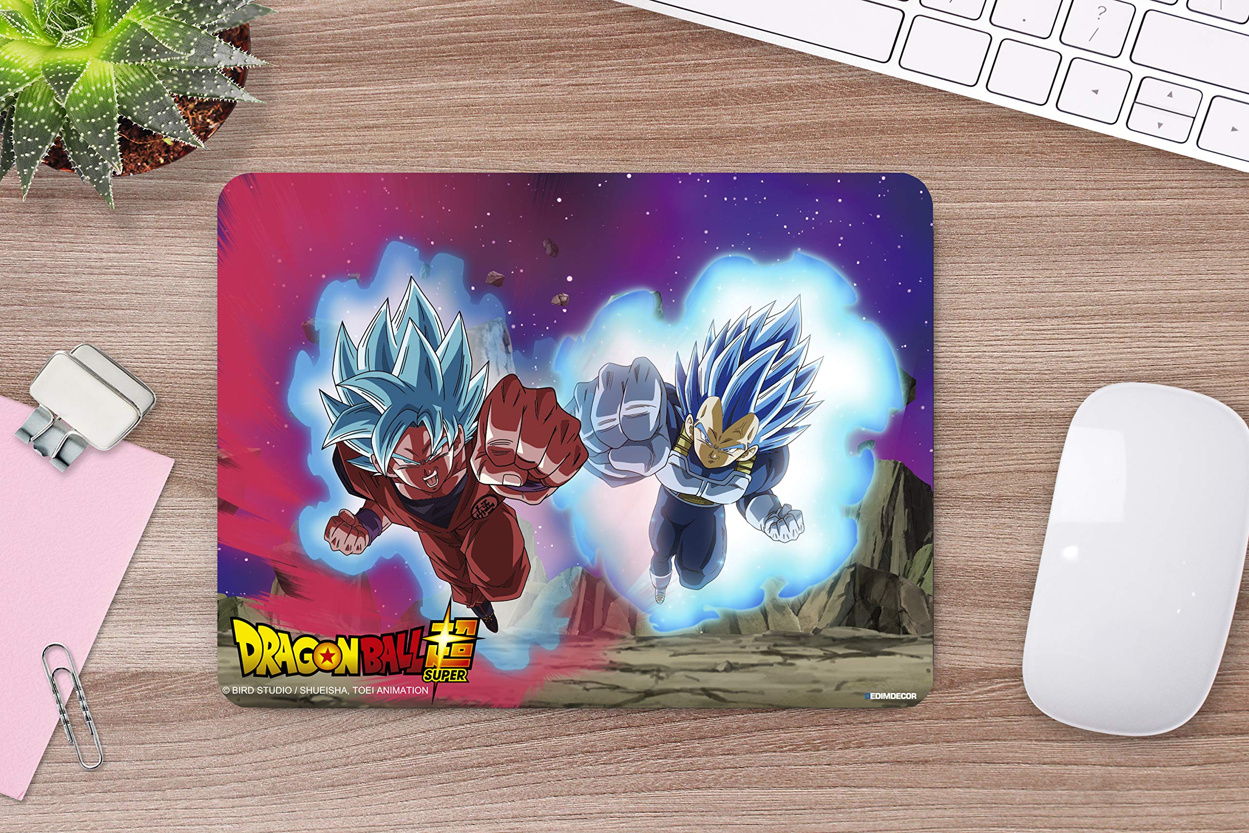 Alfombrilla de Ratón Ordenador Dragon Ball Super Goku y Vegeta Producto Oficial TOEI Animation PVC | 28x21cm | Productos Originales | Moqueta PVC | Suelo vinilico | Decoración del Hogar | DBS