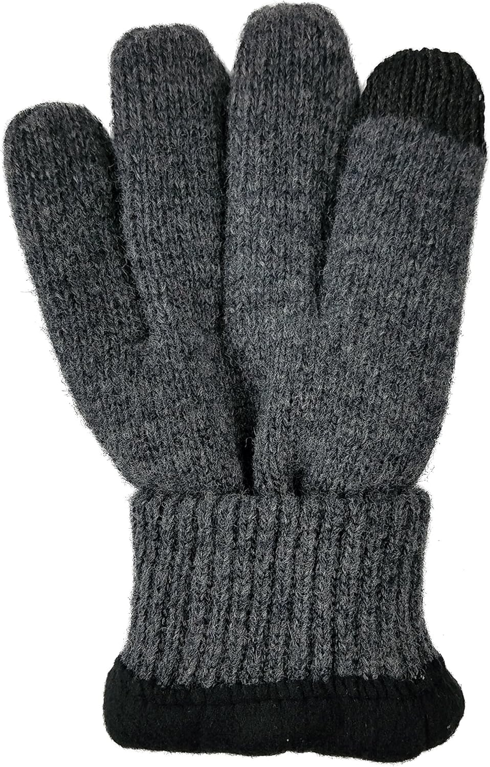 BRUCERIVER Men Pure Wool Knit Gloves with Thinsulate Lining and Elastic Rib Cuff - Image 5