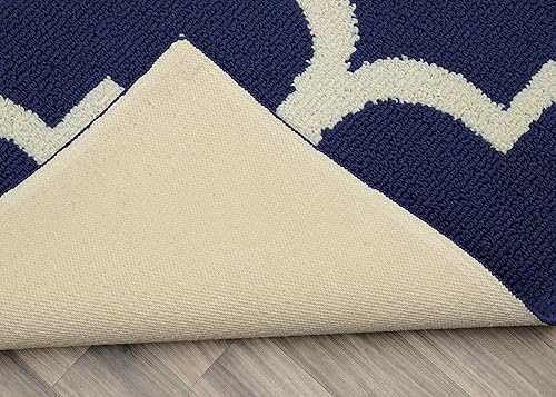 Miniatura 4 de Garland Rug alfombra grande con estampado cuadrifolio, Polipropileno, índigo, marfil (IndigoIvory)