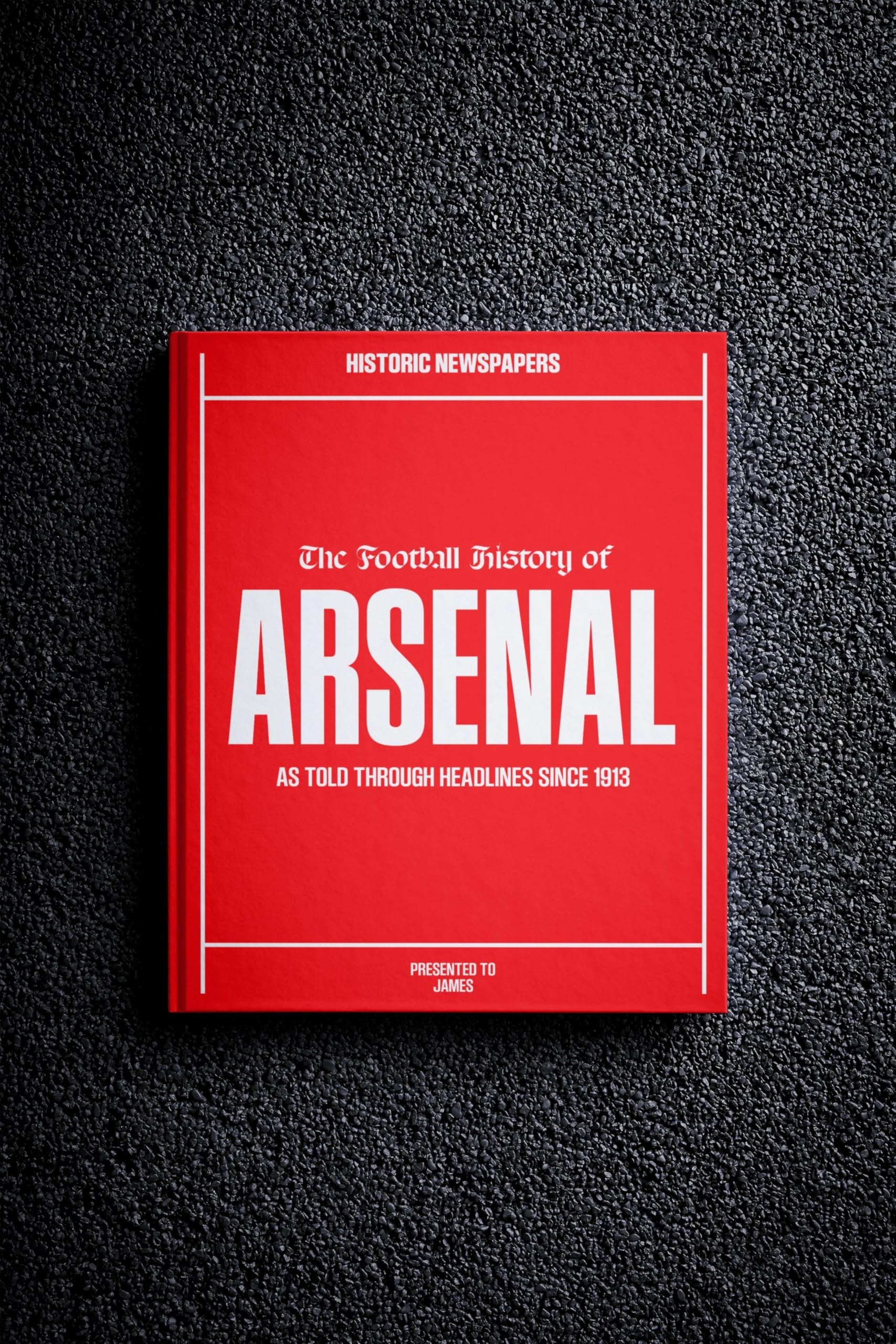 Historic Newspapers Arsenal | Personalised Football Gift | Name Printed on Cover | Football History Book Through Newspapers | Football Gifts for Boys | Birthday Present for Him | Football Fan Gift — image 1