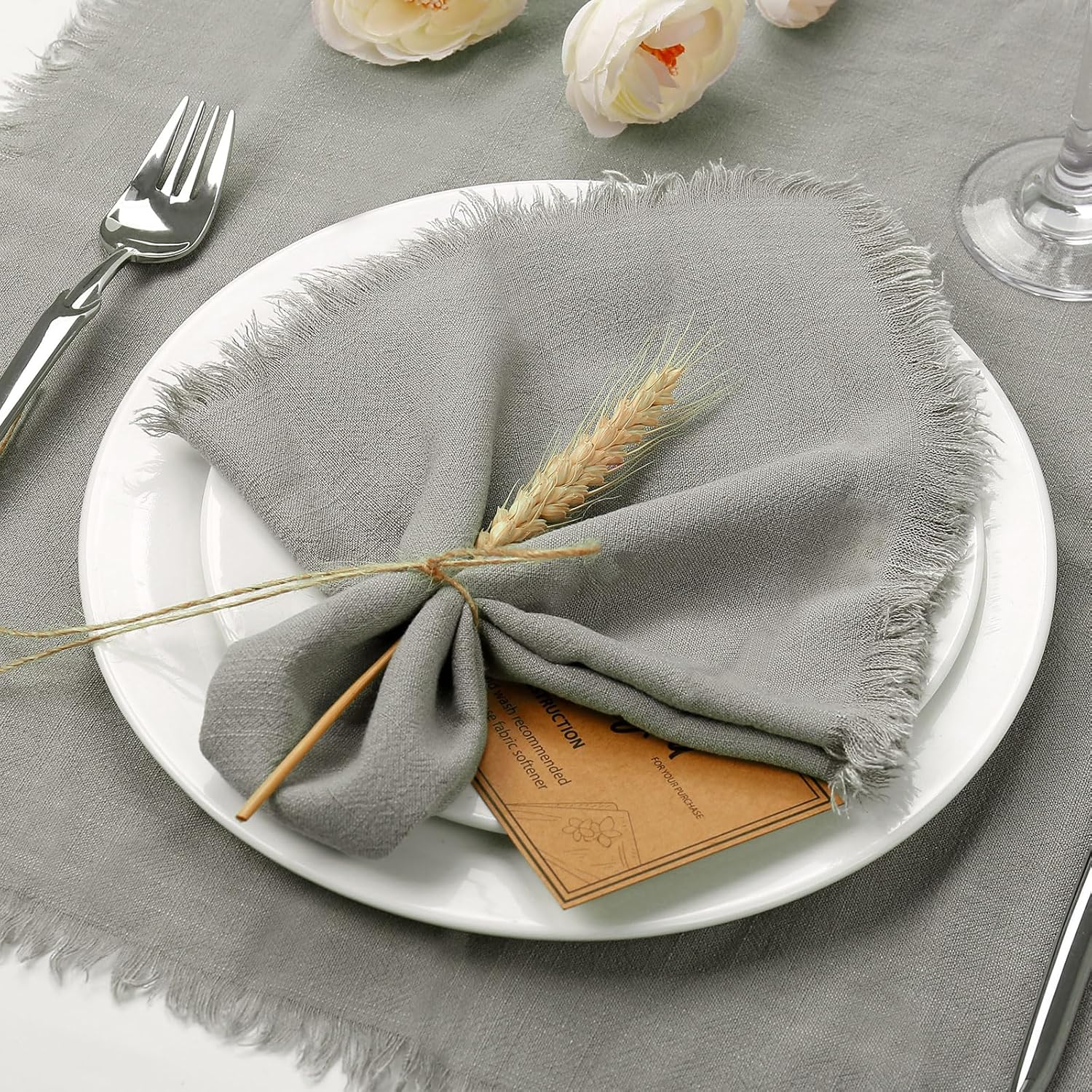 Handmade Cloth Napkins, 100 Cotton Linen Napkins, Delicate