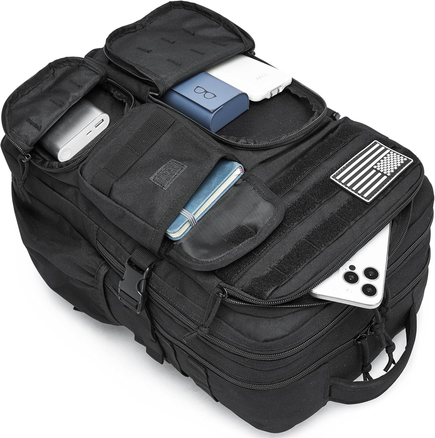 Wotony Tactical Backpack - Military waterproof backpack with multiple pockets and tactical gear for the outdoors (Black, 35L) - Image 6