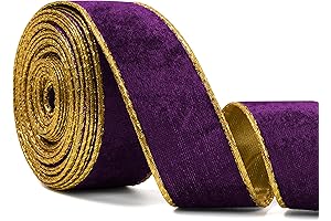 1.5 Inch 10 Yards Velvet Purple Christmas Tree Ribbon