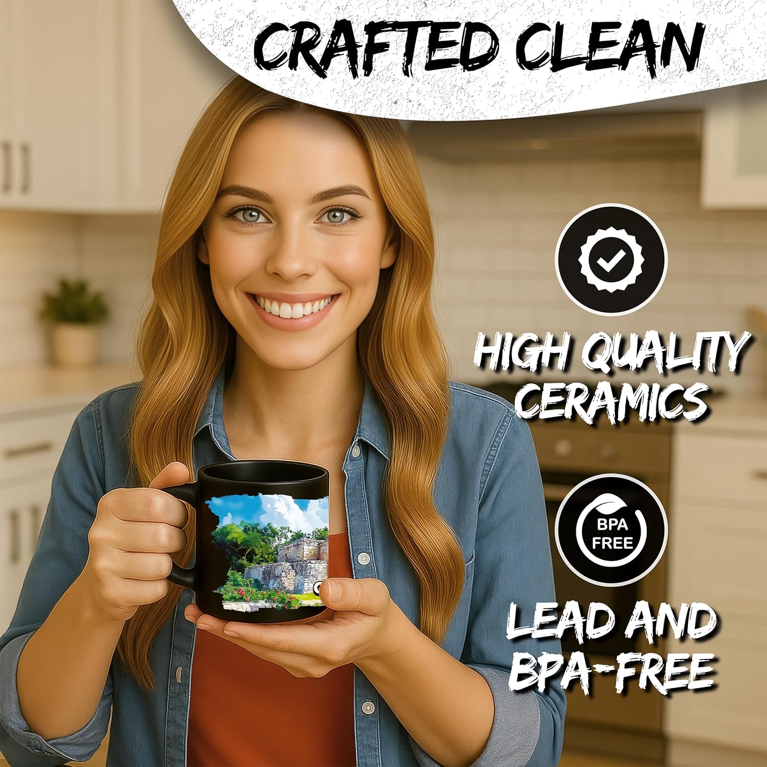 Cozumel Mexico Ceramic Coffee Mug 11oz Island Caribbean Beach - Tea Coffee Mug with Comfortable Grip - Unique Fun Gift Cup for Office or Home - Vibrant Long-Lasting Print ID45211 - Image 5