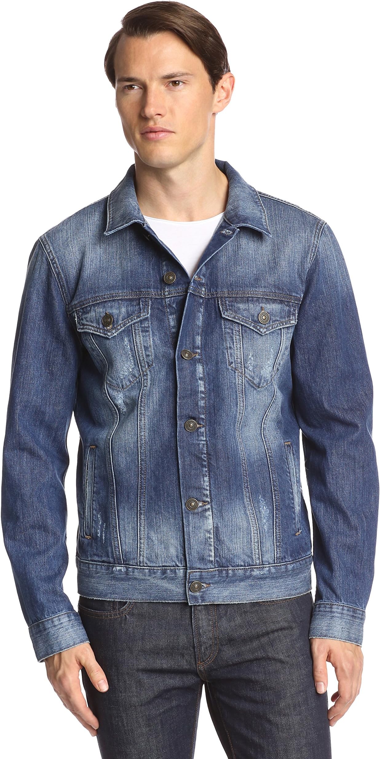 Mavi Men's Frank Denim Jacket, Dark Spain, L