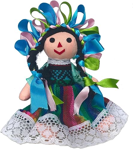 Alkimia Inc Muñeca de trapo tradicional mexicana hecha a mano - 7 pulgadas - Verde