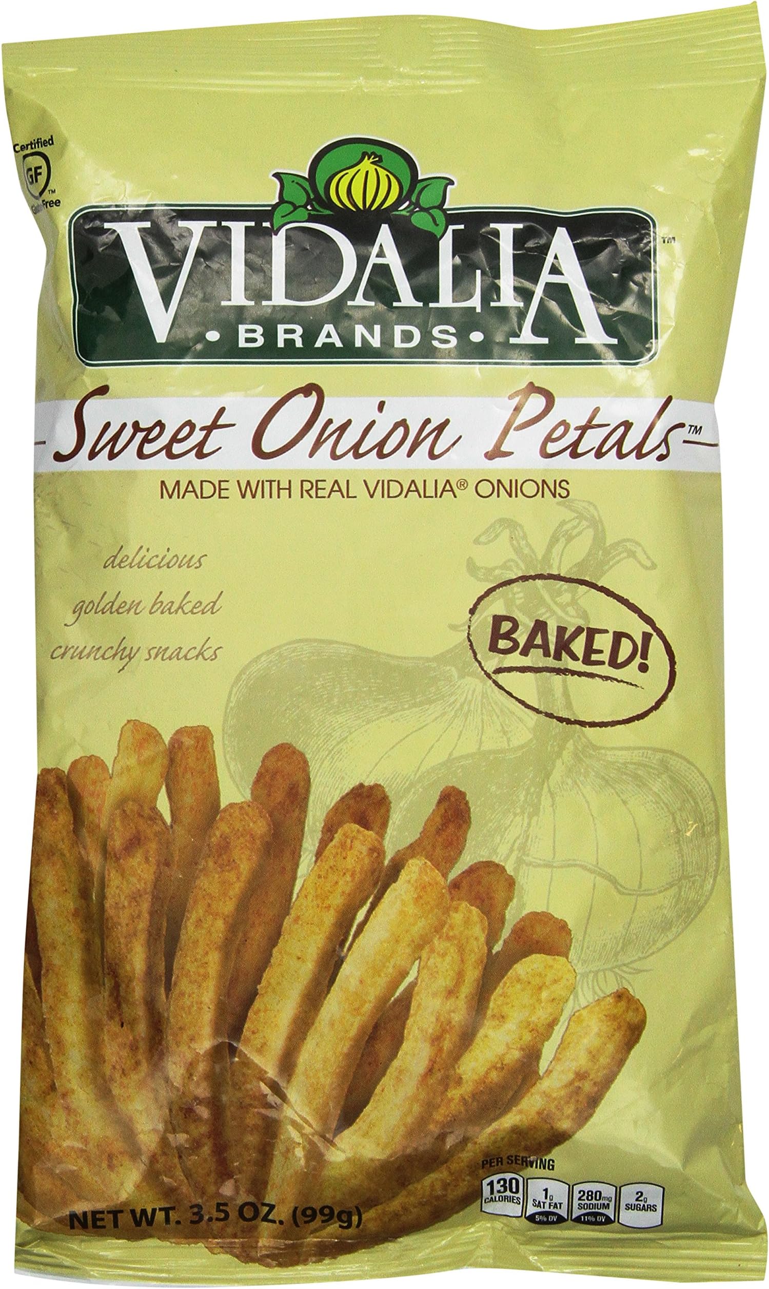 Vidalia Brands Sweet Onion Petals | Baked Crunchy Snack Made with Real Vidalia® Onions | Gluten-Free, No Trans Fat | 3.5 oz (4 pk)