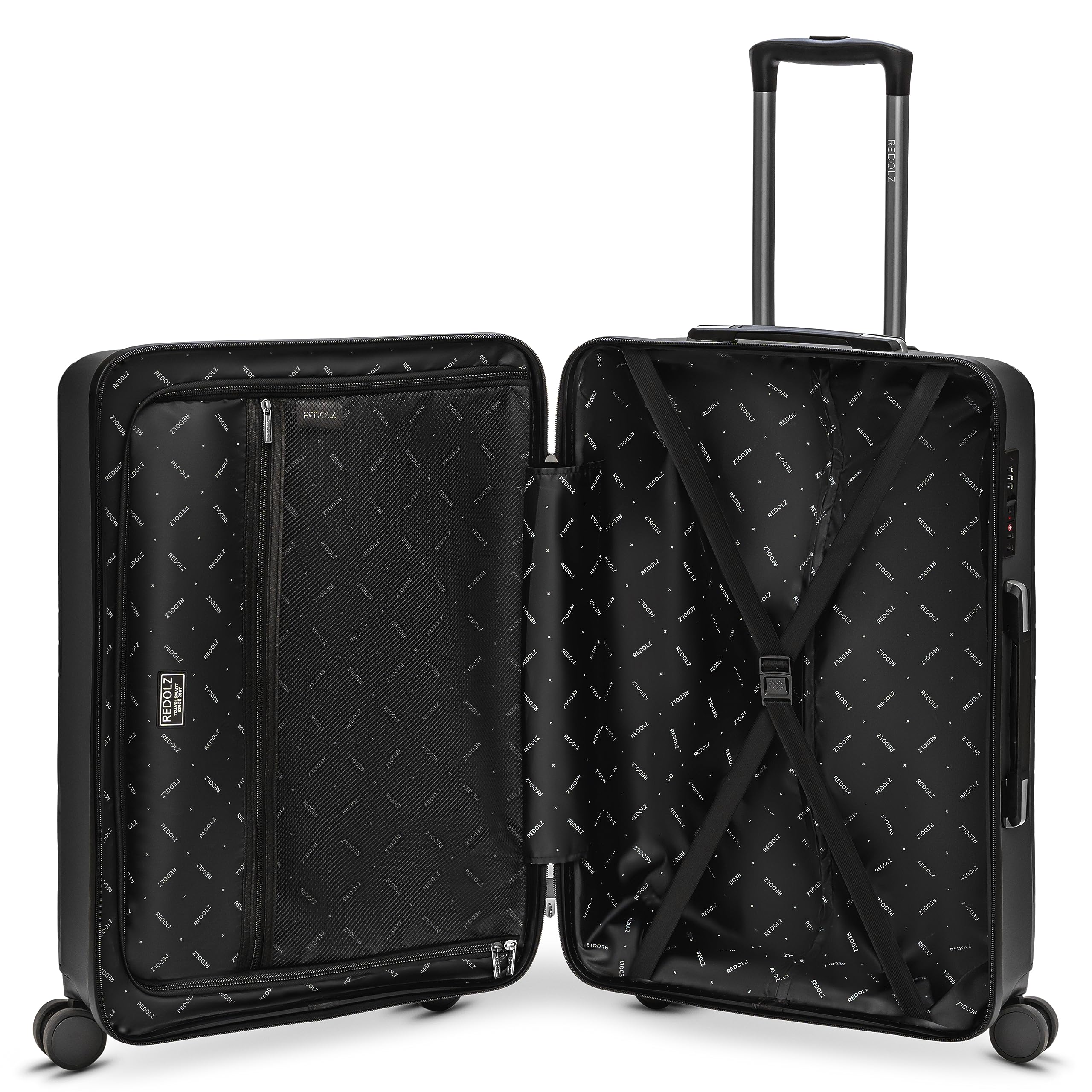 REDOLZ Hartschalen Check-in Koffer | Mittelgroßer M Trolley 44 x 26 x 67 cm aus hochwertigem, leichtem Polypropylen Material | 4 Doppelrollen & TSA-Schloss für Damen & Herren (Essentials 05)