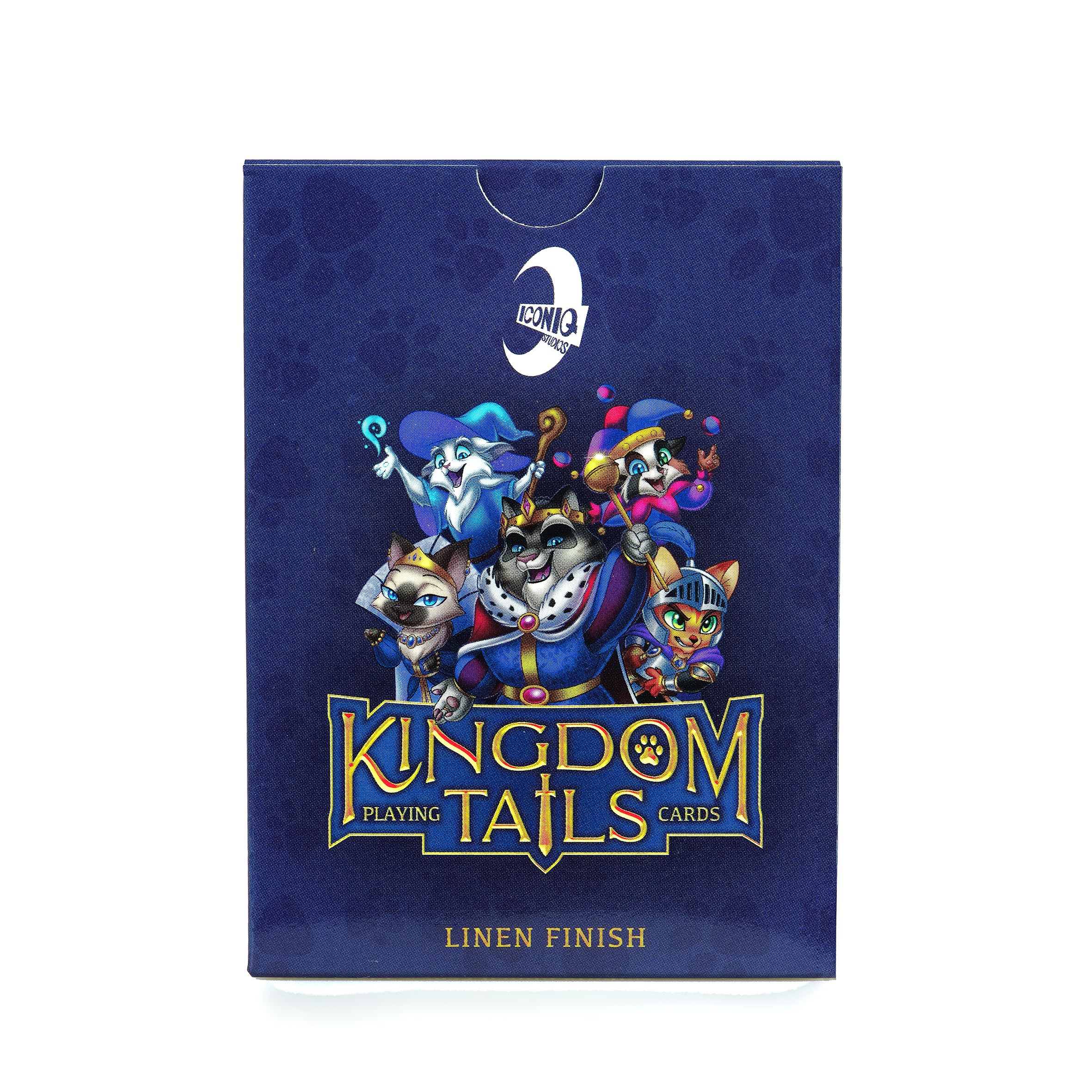 Kingdom Tails Fantasy cat Playing Cards Cute Family 54 Playing Cards and 4 Game Cards Poker Size Linen Finish Kids