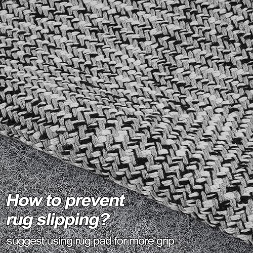 Vista 7 de LEEVAN Alfombras lavables para cocina de 2 x 4.3 pies, alfombras de baño negras estilo bohemio de algodón reversibles, alfombra reversible