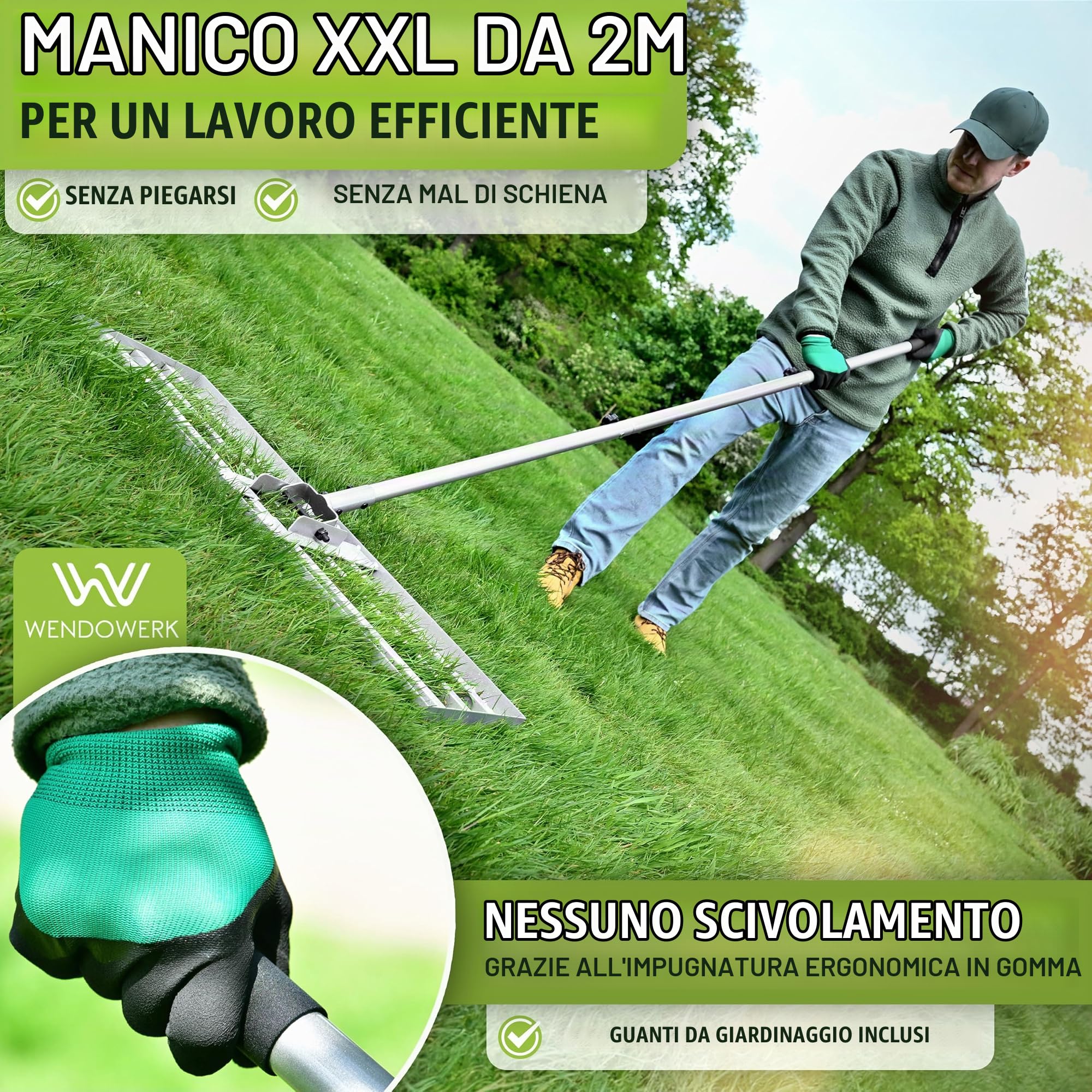WENDOWERK® 80 x 30 cm estrattore prato inclusi guanti e accessori