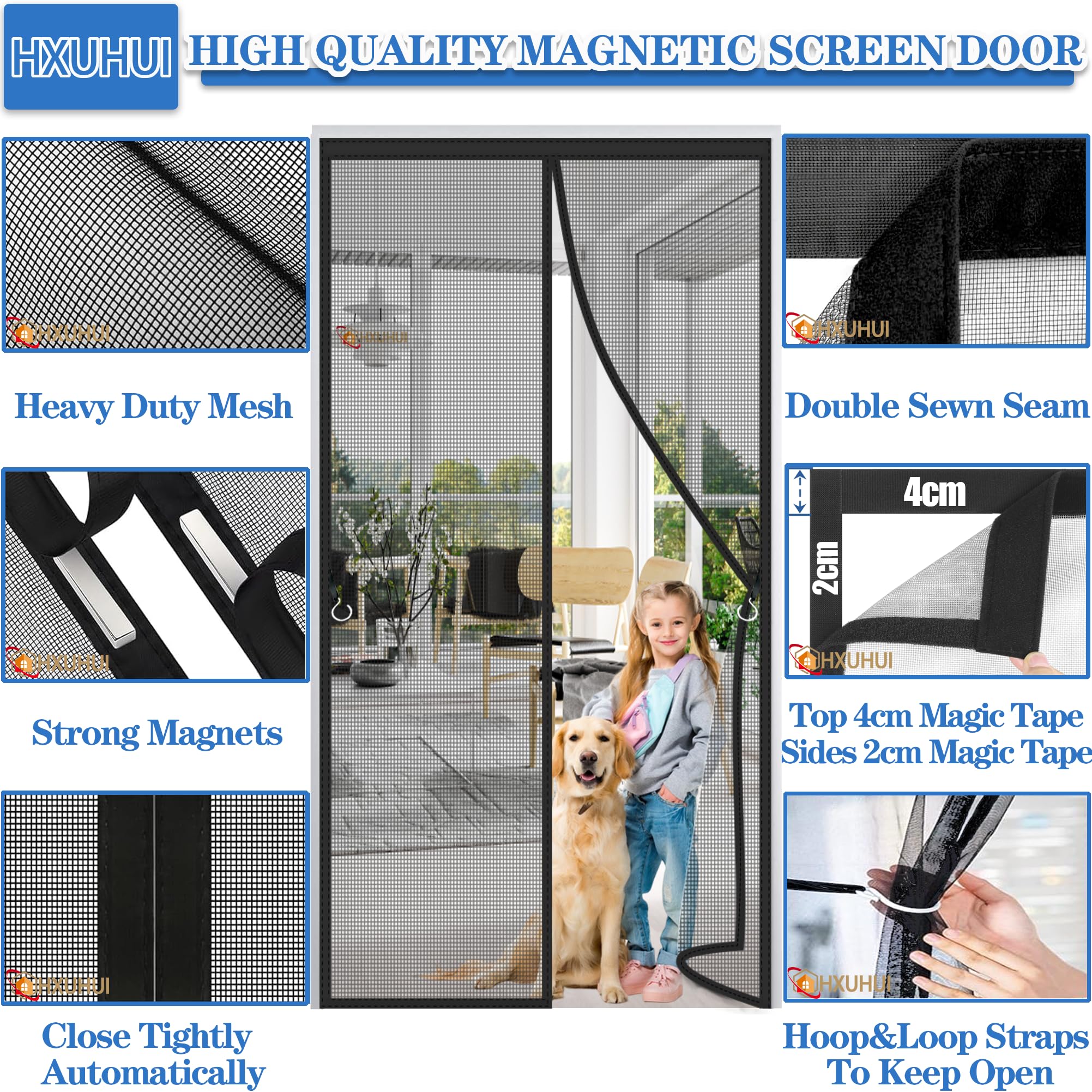 Zanzariera Magnetica Porta Finestra Nero 260x240cm Tenda Zanzariera Magnetica per Porta Magnetico Chiusura Automatica Tendina Anti Zanzare Impedendo Agli Insetti Di Entrare