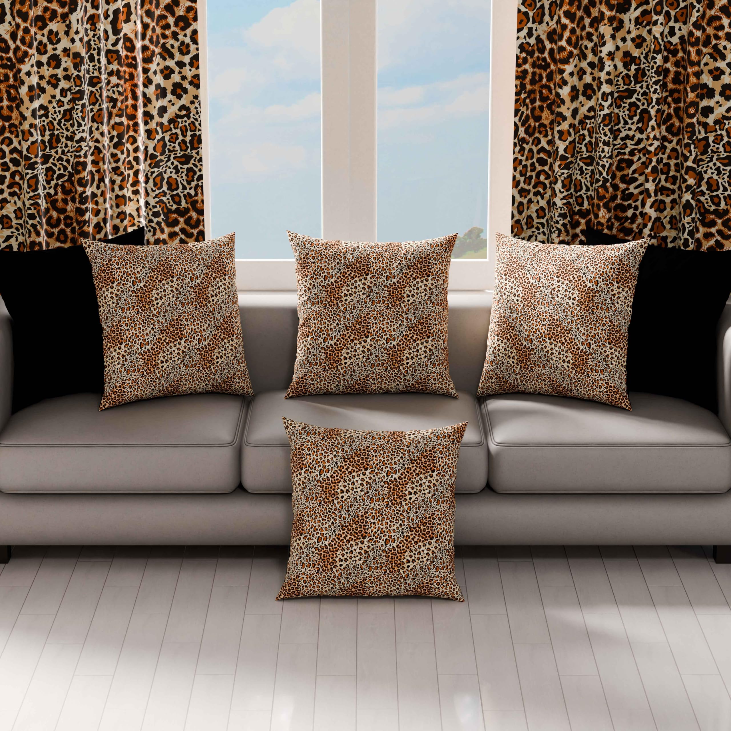 PETTI Artigiani Italiani Cusicni Pair of Pillowcases in Digital Print Winter, Canvas, Orange Animal, 30 x 30 cm, confezione da 2 - Image 3
