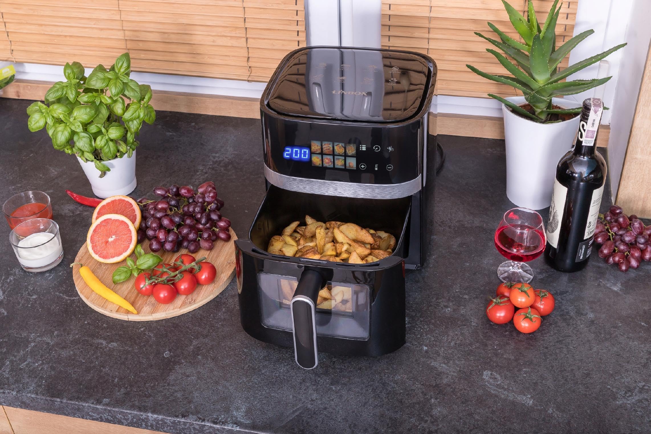 FRYTKOWNICA BEZTŁUSZCZOWA AIR FRYER LINBOX CZARNA