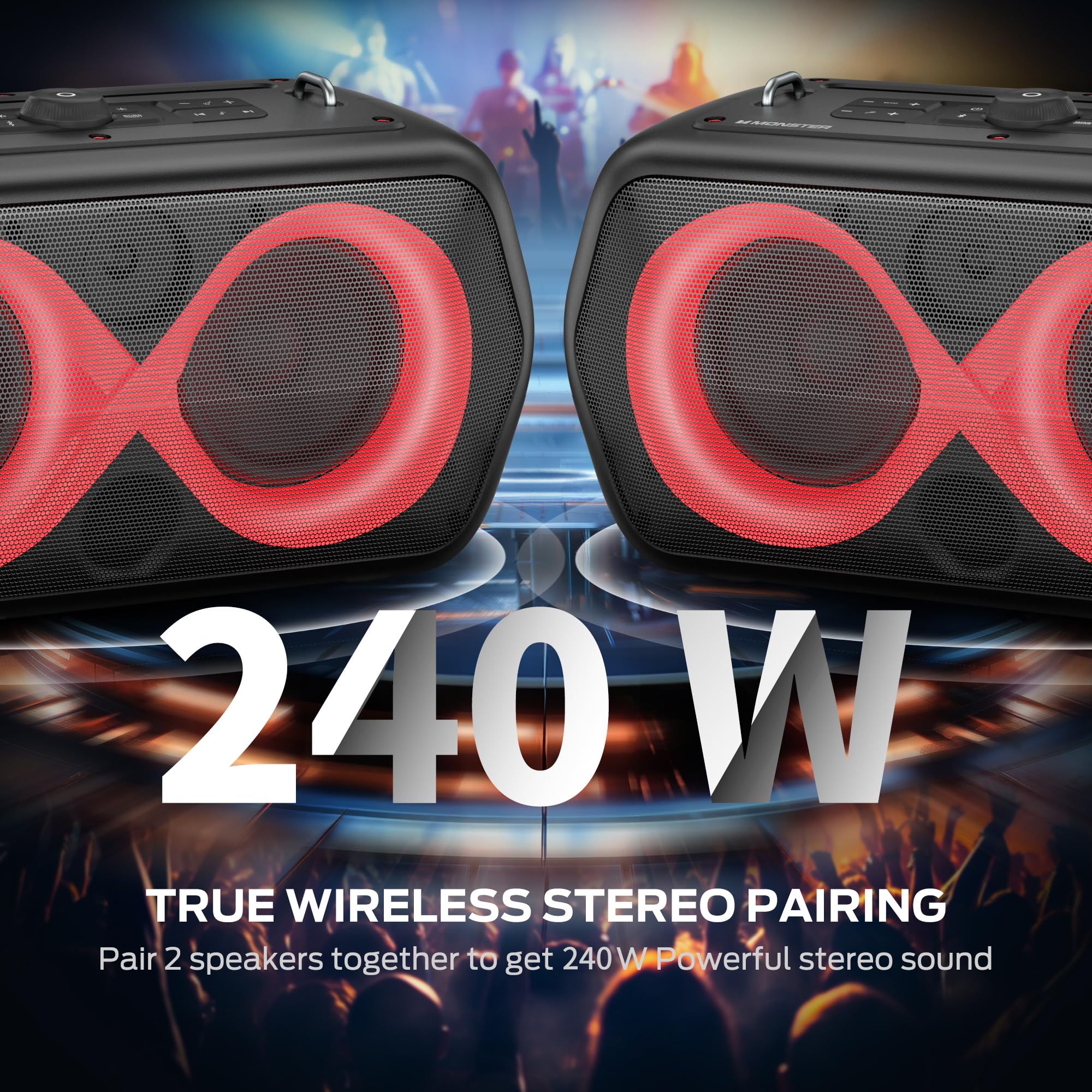 Monster Bluetooth Speaker, High Power Outdoor Speakers, Large