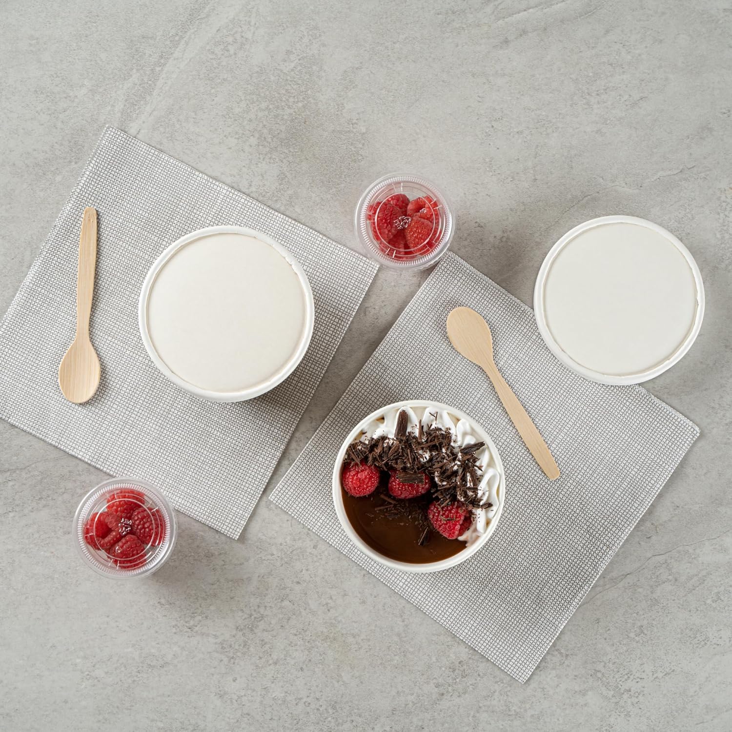 Restaurantware Coppetta 12 Ounce Dessert Cups, 200 Disposable Ice Cream Cups - Lids Sold Separately, Sturdy, Plaid Paper FroYo Bowls, For Hot And Cold Foods, Perfect For Gelato Or Mousse - Image 9