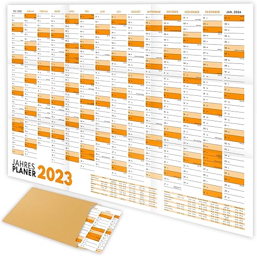 XXL Wandkalender 2023 groß (90x60cm) - Jahresplaner 2023 quer als 